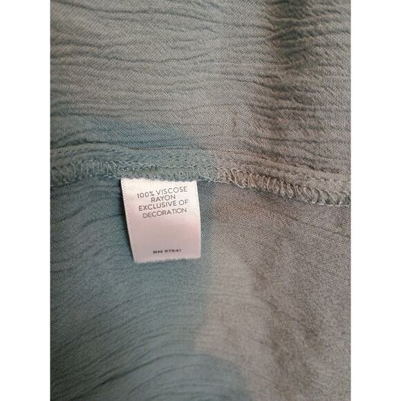 J Jill Shirt Womens Small Blue Spruce Embroidered Pintuck Button Boho Blouse - Picture 12 of 12